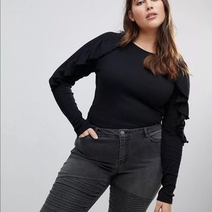 Junarose Knitted Sweater With Frill Sleeve